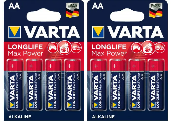 Varta Longlife AA Max Power 4706 | AA Battery 8-Pack High Performance