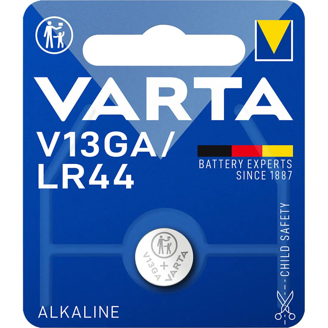 Varta V13GA LR44 | Щелочная пуговичная батарейка 1,5 В