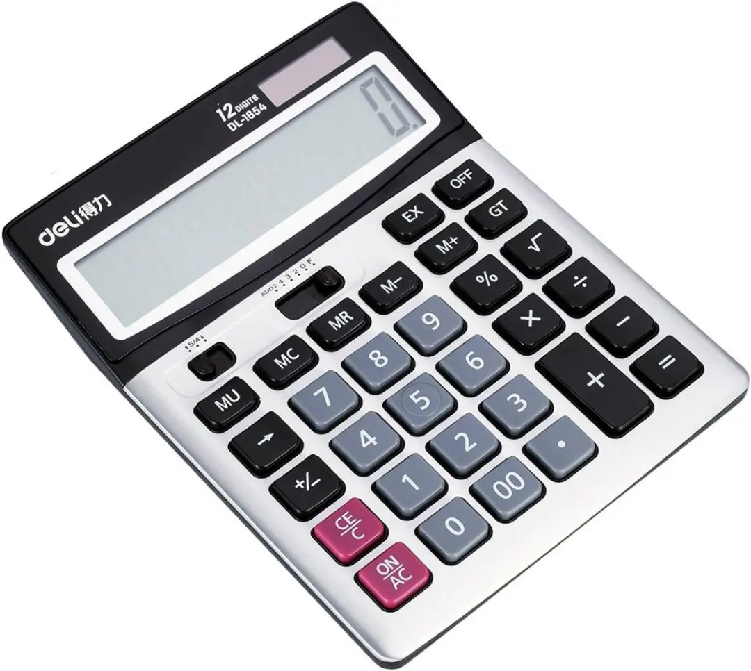 Deli 1654 | Calculator 12-Digit LCD Dual Power
