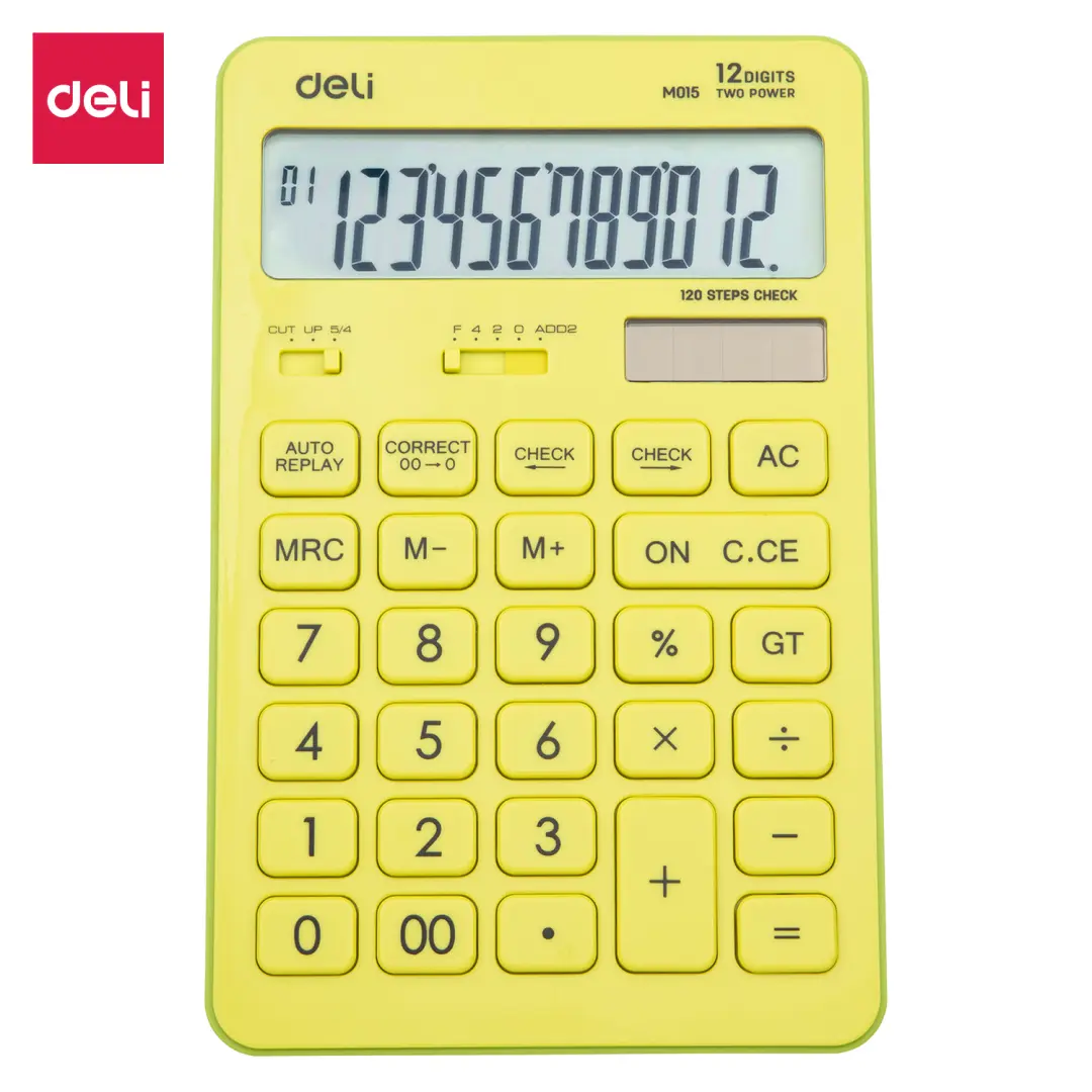 Deli No.M01551 | Calculator 12 Digits 120 Steps Check 3 Year Guarantee