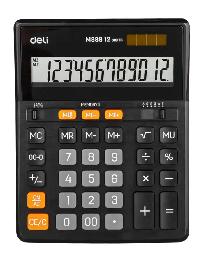 Deli M888 | Calculator 12 Digits Large LCD