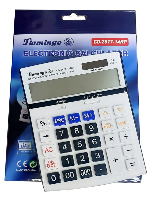 Flamingo CD-2677-14RP | Калькулятор с большим 14-разрядным дисплеем