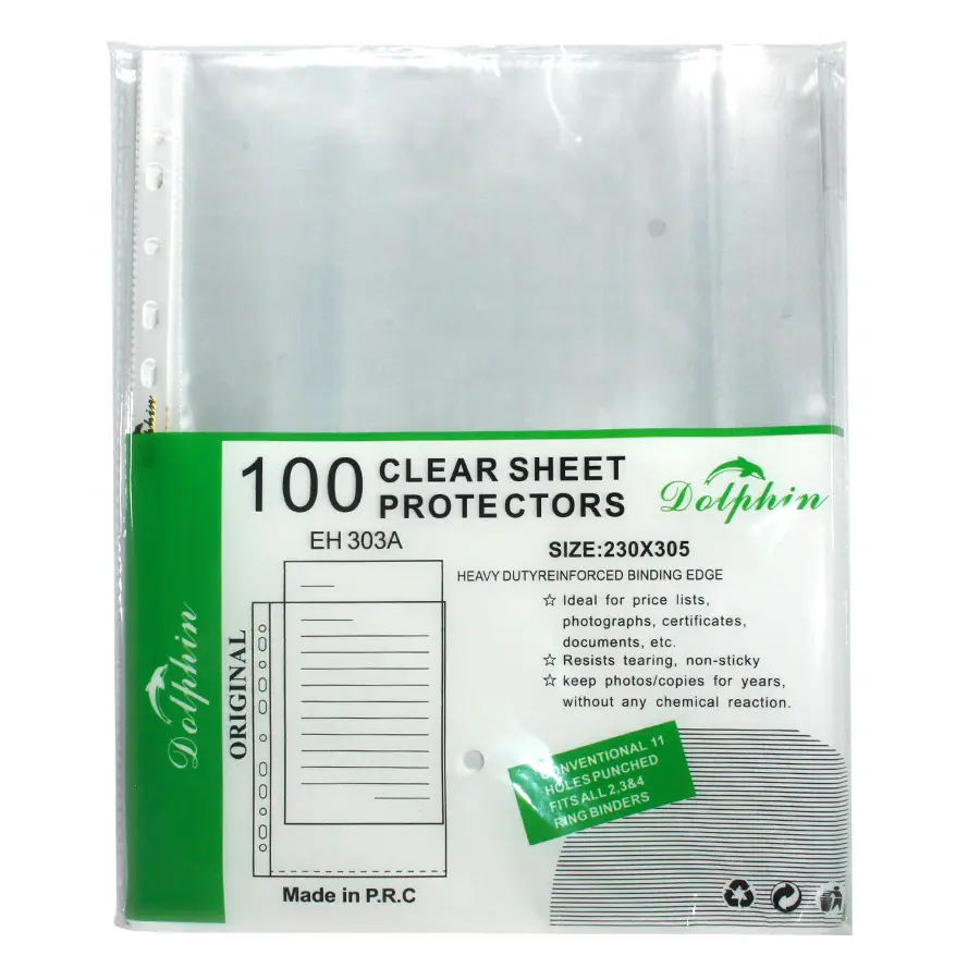 Dolphin | File Sleeve A4 35 Micron 100 Sheets