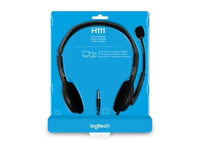 Logitech H111 | Wired Headset Noise-Cancelling Microphone