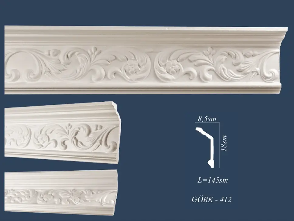 gork-412 | Decorative Cornice 145x8.5 cm