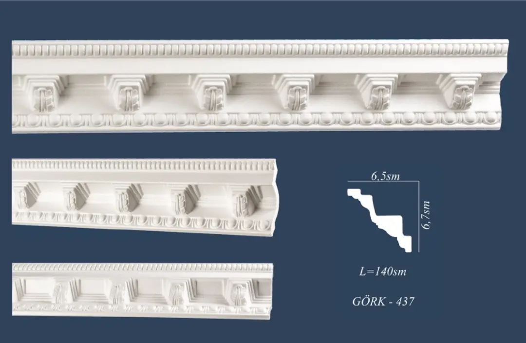 gork-437 | Decorative Cornice 140*-6 Premium Finish