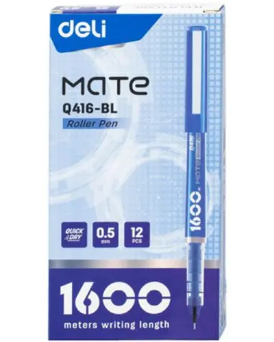 Deli Mate Roller Pen 1600m Q416-BL | Roller ruçka, uzak syýa, gök reňk