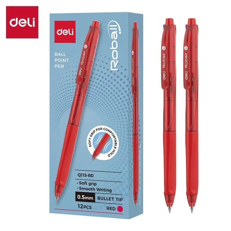 Deli Q115-RD | Ballpoint Pen Red Medium