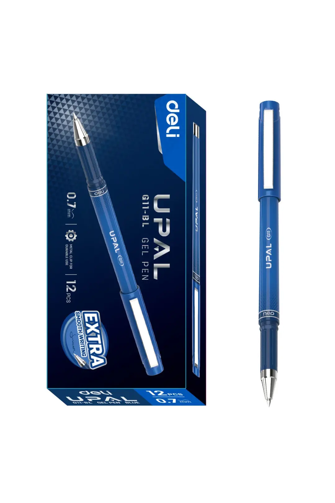 Deli G11-BL | Gök gel ruçka 0,7mm uly bukja 12 sany