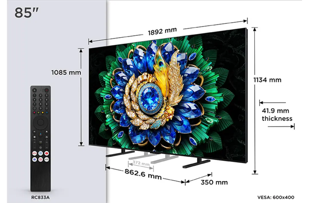 TCL 85A400M | MiniLED Akylly Telewizor 85" 4K Ultra HD 144Hz