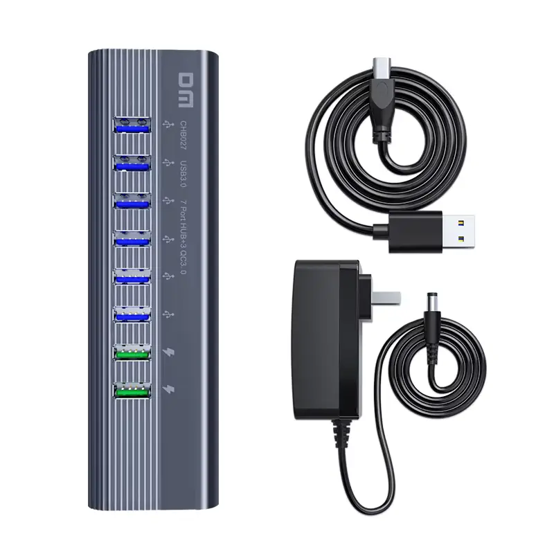 DM CHB027 | USB HUB 10-in-1 with Power Supply