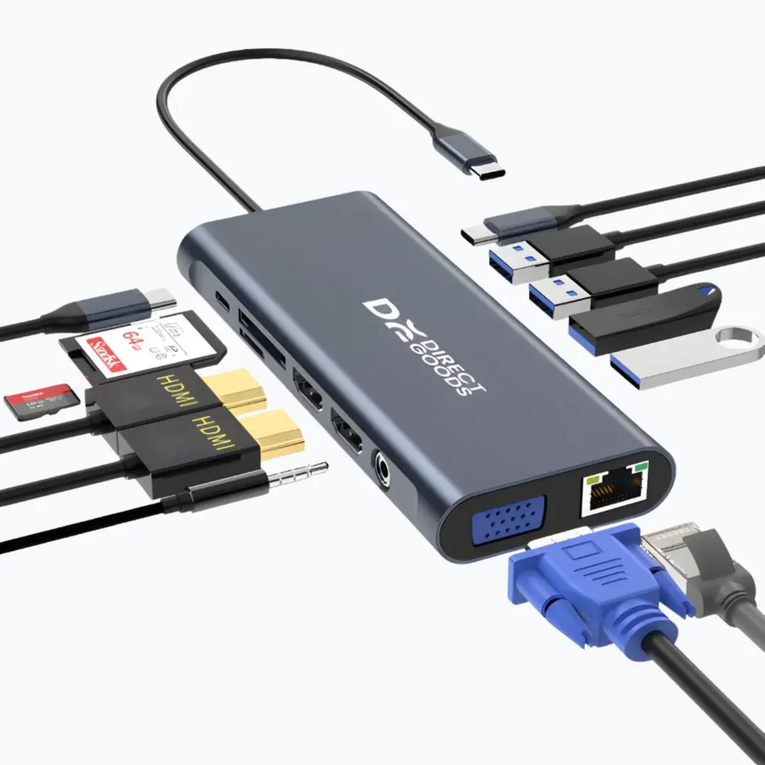 DM CHB067 | USB HUB 13-in-1 with Power Supply