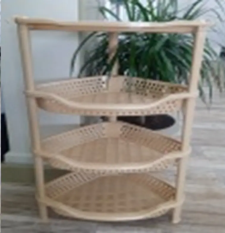 Plastic Corner Shelf Set | 4 Shelves