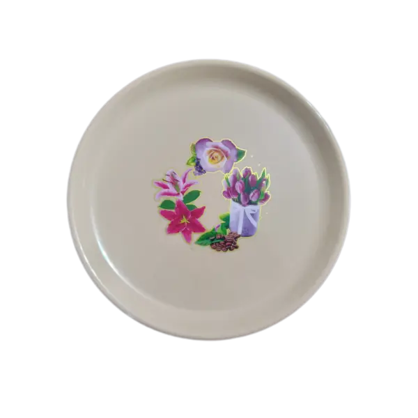 Medium Round Plastic Tray | Patterned