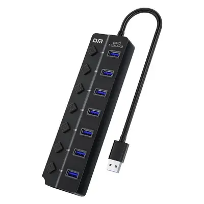 DM CHB072 | 7 portly USB 2.0 hub, düwmeli