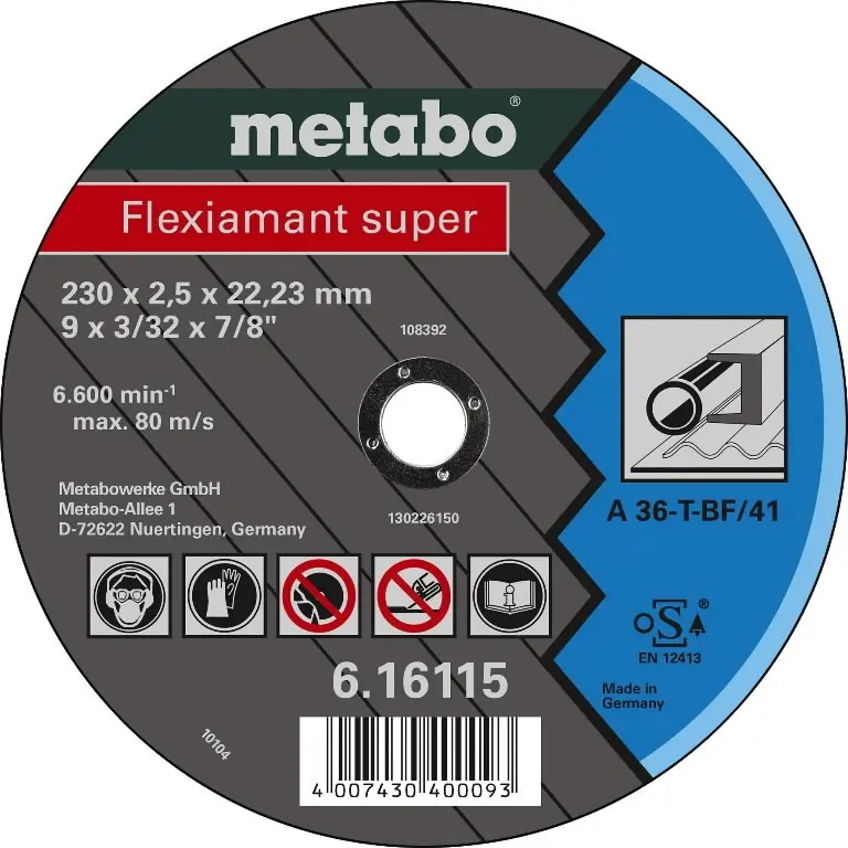 Отрезной круг METABO Novoflex 115x6,0x22,2, модель 616460000