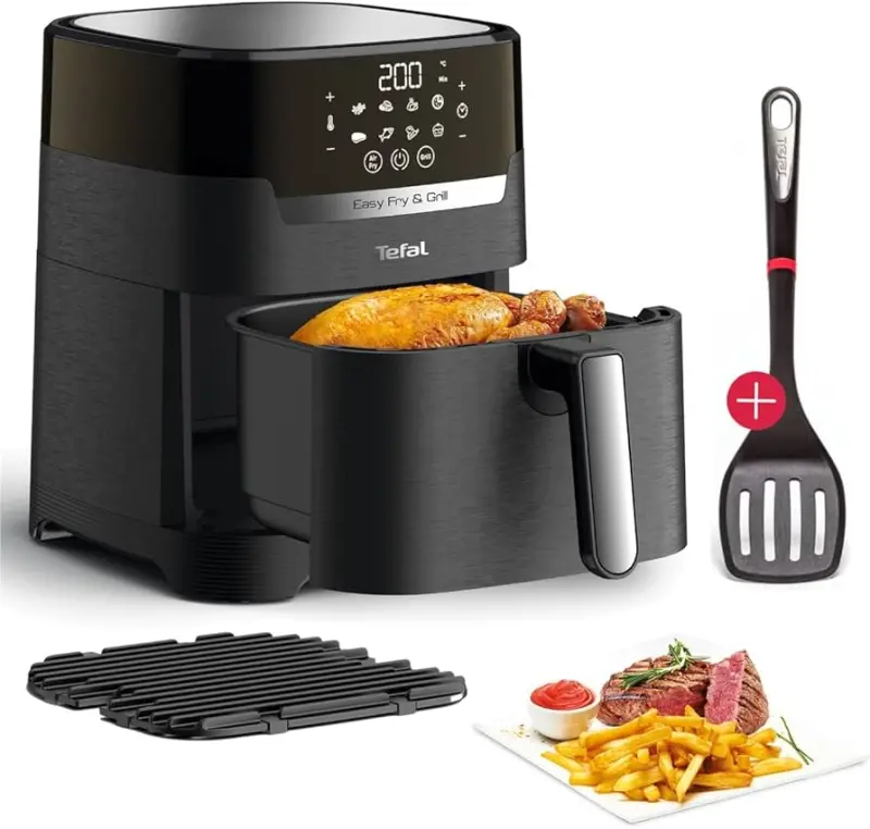 Фритюрница Tefal 1400 Вт, 4,2 л, нержавеющая сталь, черный цвет, 8 автоматических программ