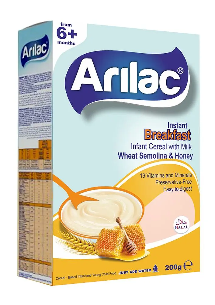 ARILAC Süýtli Çaga iýimiti üçin (Pşeno, Süýt, Bal) 200g