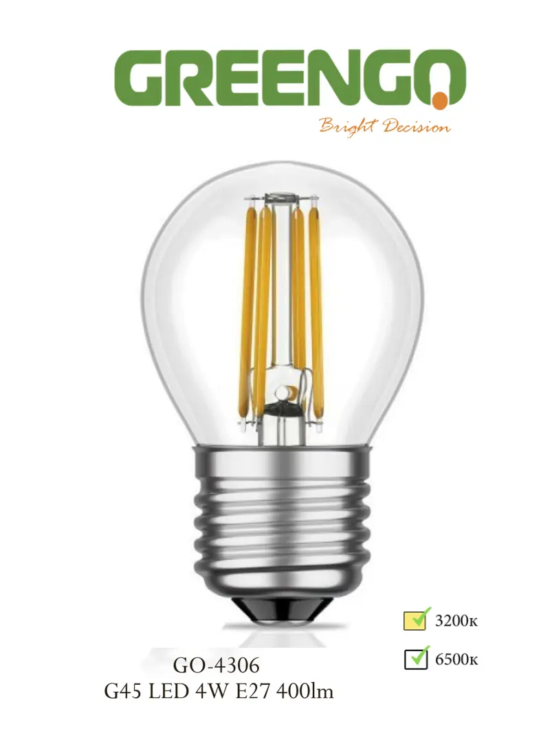Greengo GO-4306 LED E27 | Светодиодная лампа 4 Вт белая