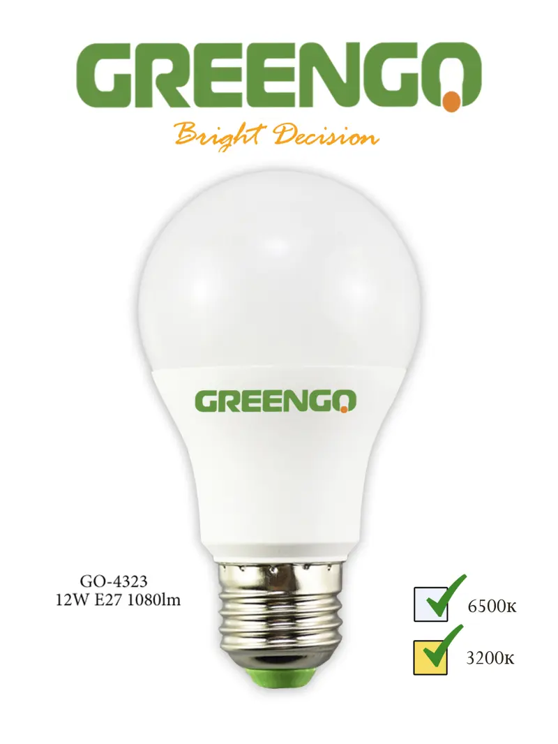 Greengo GO-4323 LED E27 | Светодиодная лампа 12 Вт белая