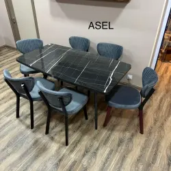 Janisa Asel | Kitchen Table Set 1 Table + 6 Chairs