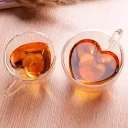 No Brand BK-00082004 | Double Bottom Heart Cup Glass Insulated