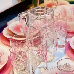 Luminarc X0254 | Drinkware Set 7 Pieces Jolie Coeur Pink