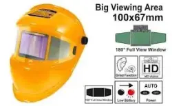 Ingco AHM006 Auto-Darkening Welding Helmet, 6-Inch Viewing, Pro-Grade