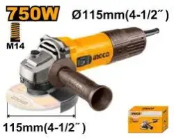 Ingco AG75028 115mm 750W Angle Grinder