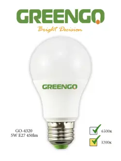 Greengo GO-4320 | LED Lamp E27 White 5W