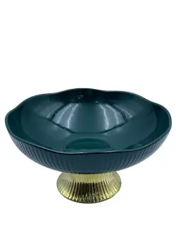 MLD MLD513-18 | Fruit Vase Glass Green 10 Inch