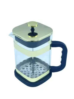 MG MG-208 | French Press Teapot Gold-Tone Heat-Resistant Glass