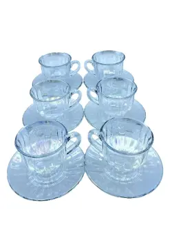 GS GS-83CL | Colored Tea Cup Set Glass Assorted Colors