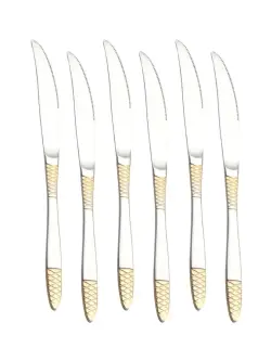 AVD AVD008 | Table Knives Set 6 pcs Patterned Stainless Steel