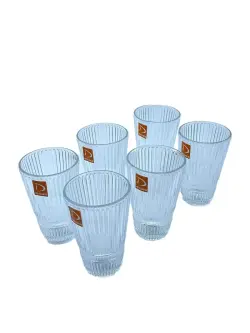 TY TY9003-2 | High Glass Set Transparent Striped 6 pcs