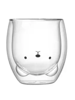 FB FB-300 | Double Wall Glass 300ml Transparent Bear Ears
