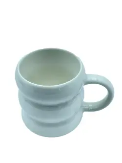 Three Waves M-711 | White Mug Triple Wave Design