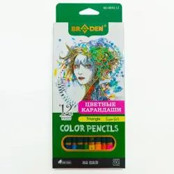 Braden BD8040-12 | Colored Pencils 12 Colors Break-Resistant Lead