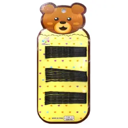 Baimei BK-00039445 | Hair Pin Set Black Metal Bear Shape