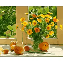 YS YS46653 | Картина по номерам 40x50 см Августовские цветы