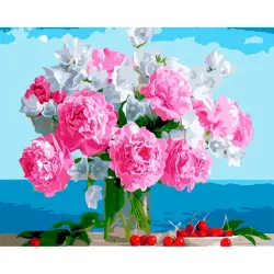 YS Art YS45506 | Paint by Numbers Kit 40x50 cm Bouquet of Peonies