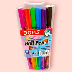 DOMS DM-240031-6 | 6-Color Ballpoint Pen Multi-Color Function
