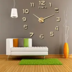 Diy Clock 12002-GF | Large Wall Clock Gold Finish