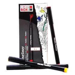 Marabu BK-00035348 | Fineliner Markers 6 Colors Precision Pack
