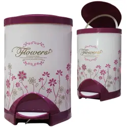 BK BK-00043717 | Pedal Trash Bin 35 cm Floral Raspberry Plastic