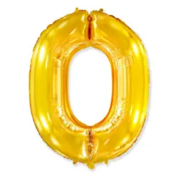 BK BK-00044623 | Foil Balloon Number 0 Gold 101.5 cm