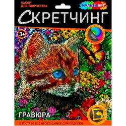 МУЛЬТИ АРТ BK-00101371 | Çyzgyly Grawýura Toplumy 18x24 sm Pişik we Kebelek