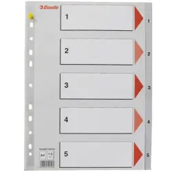 Esselte 00-00001125 | File Divider 1-5 Sections A4 Compatible