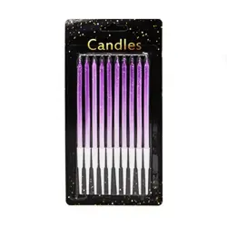 ММ BK-00082016 | Long Cake Candles Purple with Spots