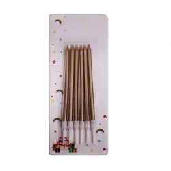 WB BK-00050489 | Long Gold Cake Candles Extra Length